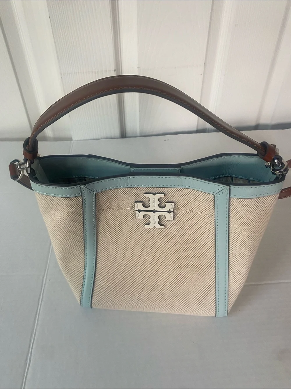 Tory Burch Small McGraw Canvas Bucket Bag